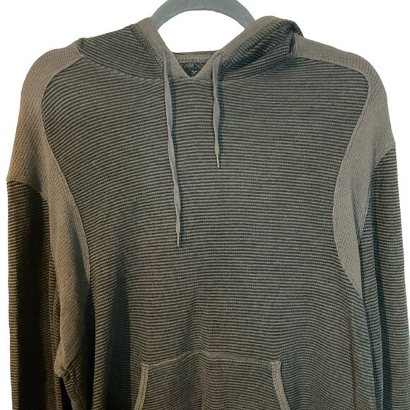 John Varvatos Men's Size M Green Thermal Hoodie Sweater Pullover Top v-neck warm - Picture 2 of 11